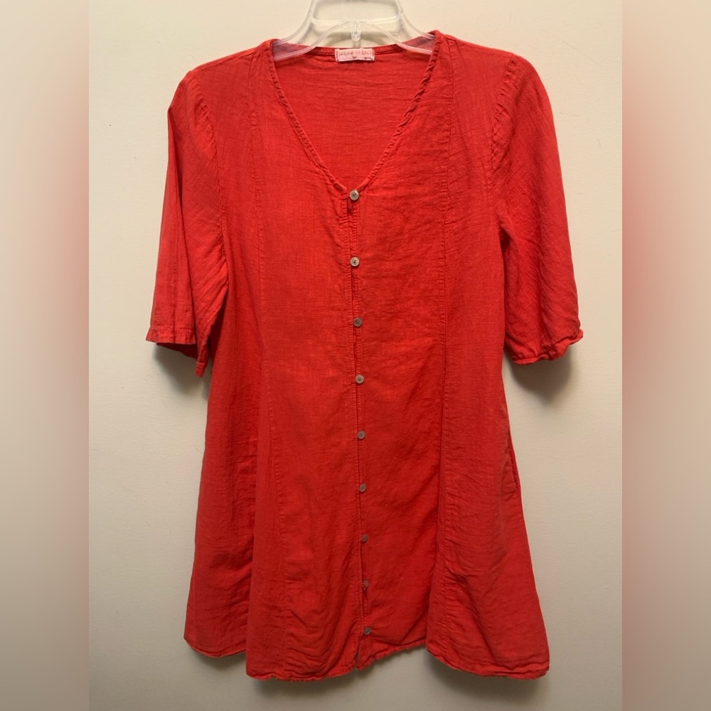 SPIEGE DI LINO Made In Italy  Linen/Cotton Button Up Dress
